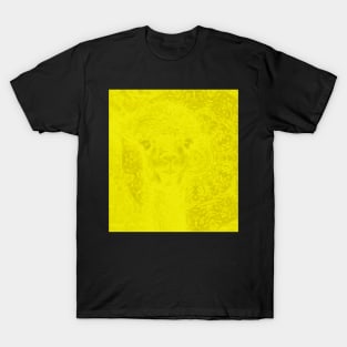 Ghostly buttercup yellow alpaca and mandala T-Shirt